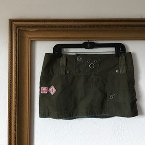 Diesel Industry green cargo mini skirt, 29